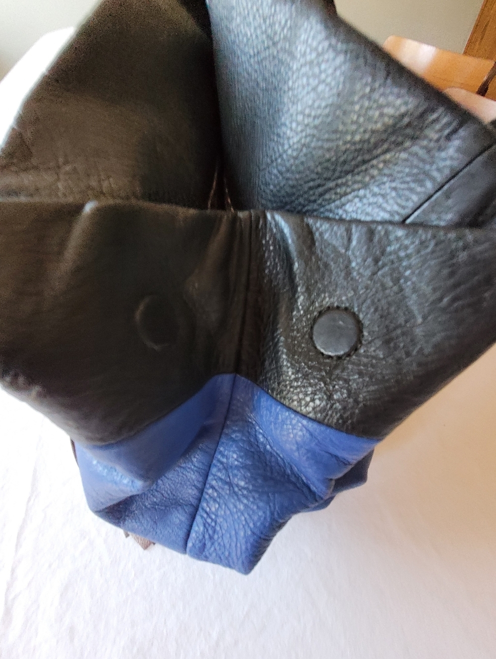 Brighton Black & Blue Leather Shoulder Bag with Tassel - Picture 12 of 13